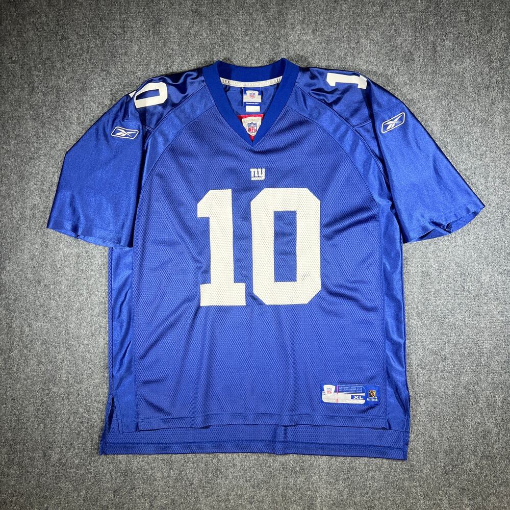 Y2K Reebok On Field Eli Manning #10 New York Giants Jersey NFL Blue XL